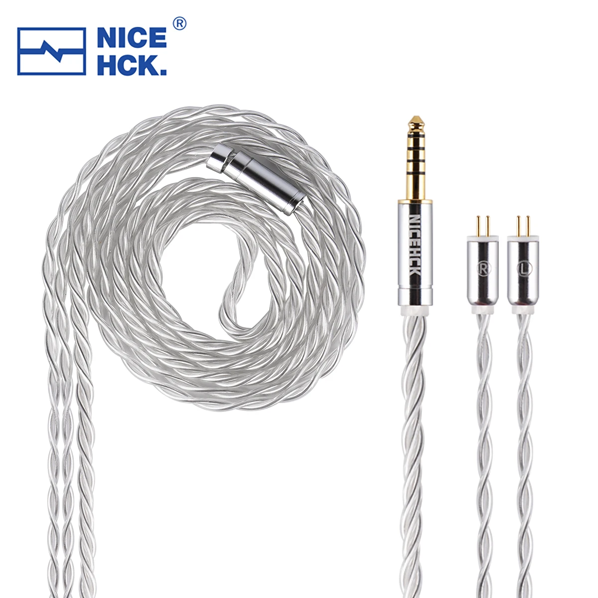 NiceHCK sHeart HiFi Audio Earphone Cable 4N OFC+4N Silver-plated OFC Mixed Wire 0.78 2Pin for IEM YDX F1 Pro NX7MK4 Nova KATO