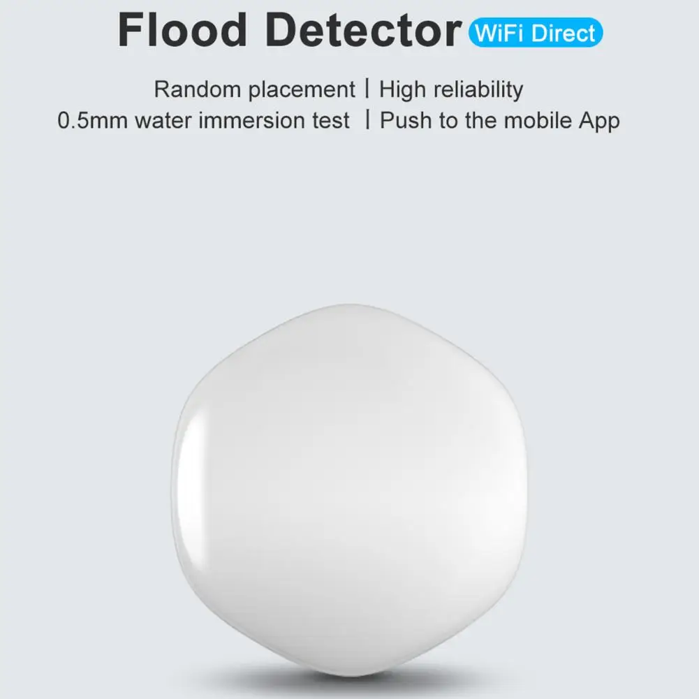 Water Immersing Sensor  Practical Easy to Use White  Independent WiFi Water Leak Detector for Kitchen