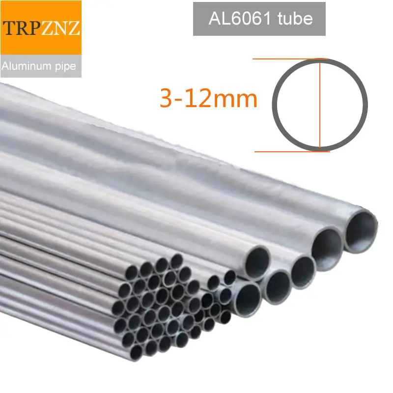 

Outer diameter 3mm to12mm 6063 aluminum round tube OD3-12mm inner 0.5m to 11mm Hard straight aluminum pipe thin thick wall