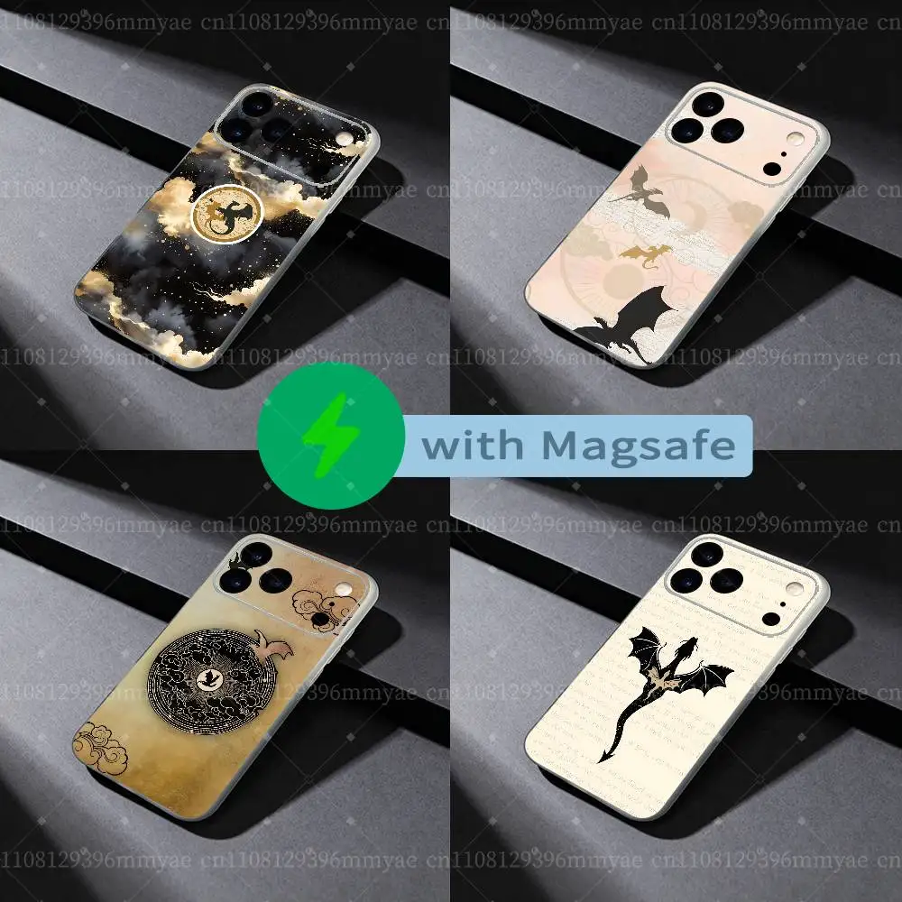 F-Fourth W-Wing Dragons Matte Phone Case For iPhone 17,18,16,15,14,13,12 Pro Max For Magsafe Wireless Charge Cover
