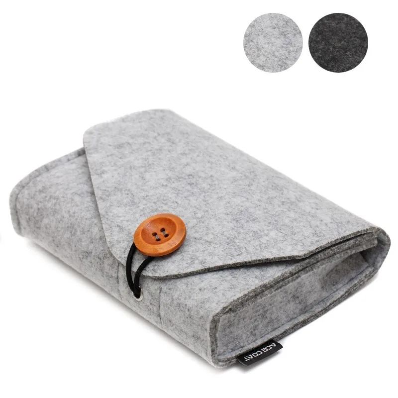 Felt Portable Electronic Accessories Storage Bag Portable USB Travel Cable Organizer Electronic Power Adapter Case Storage Bag
