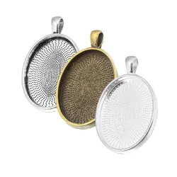 JUYA 10pcs Oval Pendant Settings Cabochons Bases Bezel Trays 18x25mm Cabochon Cameo DIY Necklace Jewelry Making Findings Crafts