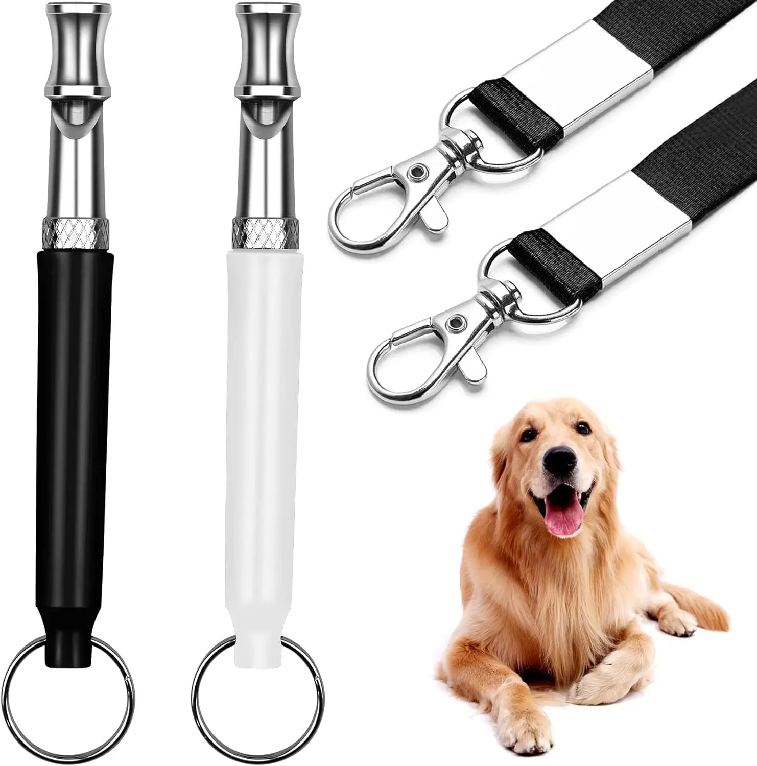 

Dog Whistle to Stop Barking Neighbors Dog, Adjustable Ultrasonic Silent Professional Recall Dog Training Whistles with Lanyard