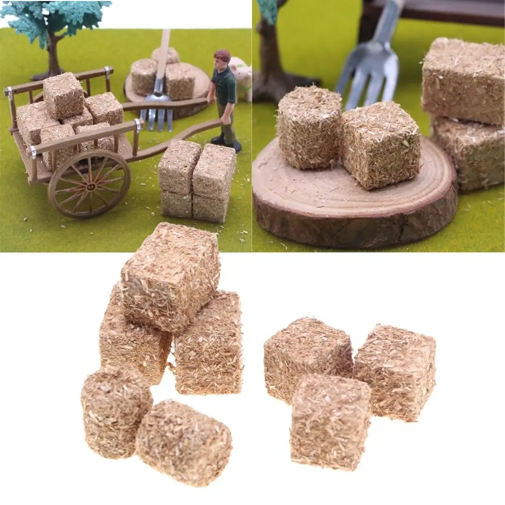 8pcs 1/12 Dollhouse Simulation Haystack Garden Decoration Stackable Hay Ornaments Rustic Dolls House Accessories Mini Model Farm