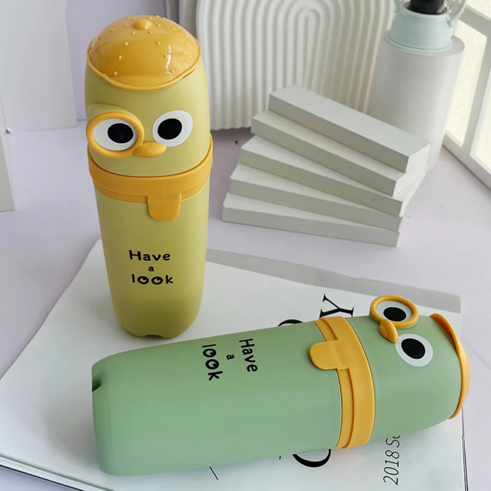 Plastic Toothpaste Storage Cup Seal Design Capsule Box Toothbrush Holder Dustproof Mouthwash Cup Cartoon Toothbrush Case Travel