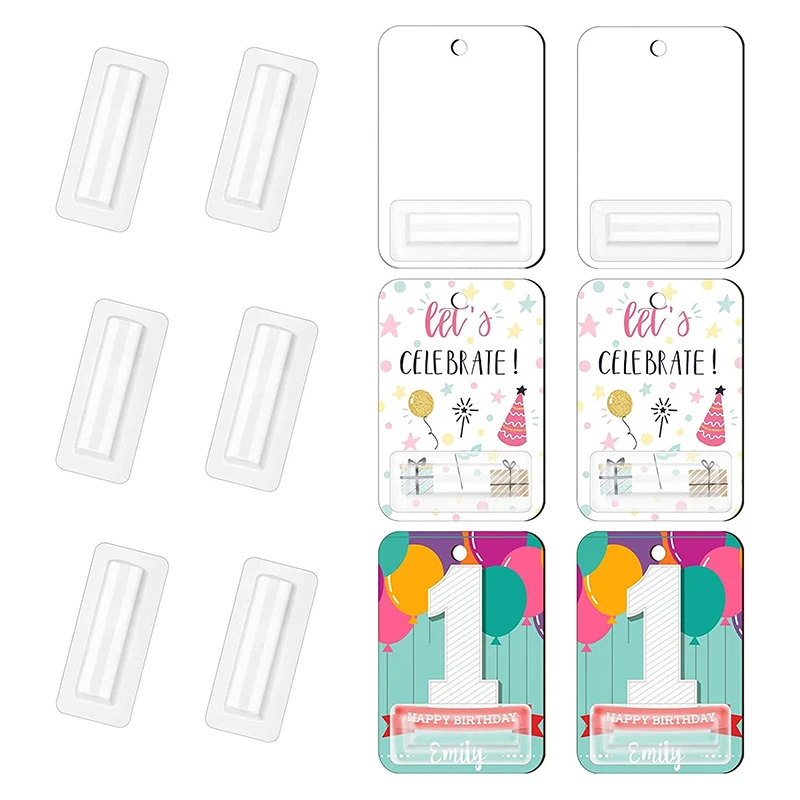 Tempat kartu uang 25/50 buah dengan stiker plastik Dome Lip Balm tahan air dompet uang bening DIY hadiah untuk wisuda Natal