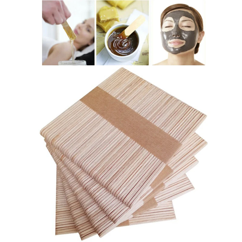 50/100pcs Frau Holz Körper Haaren tfernung Sticks Wachs Wachsen Einweg Sticks Schönheit Toiletten artikel Kits Holz Zunge Depressor Spatel