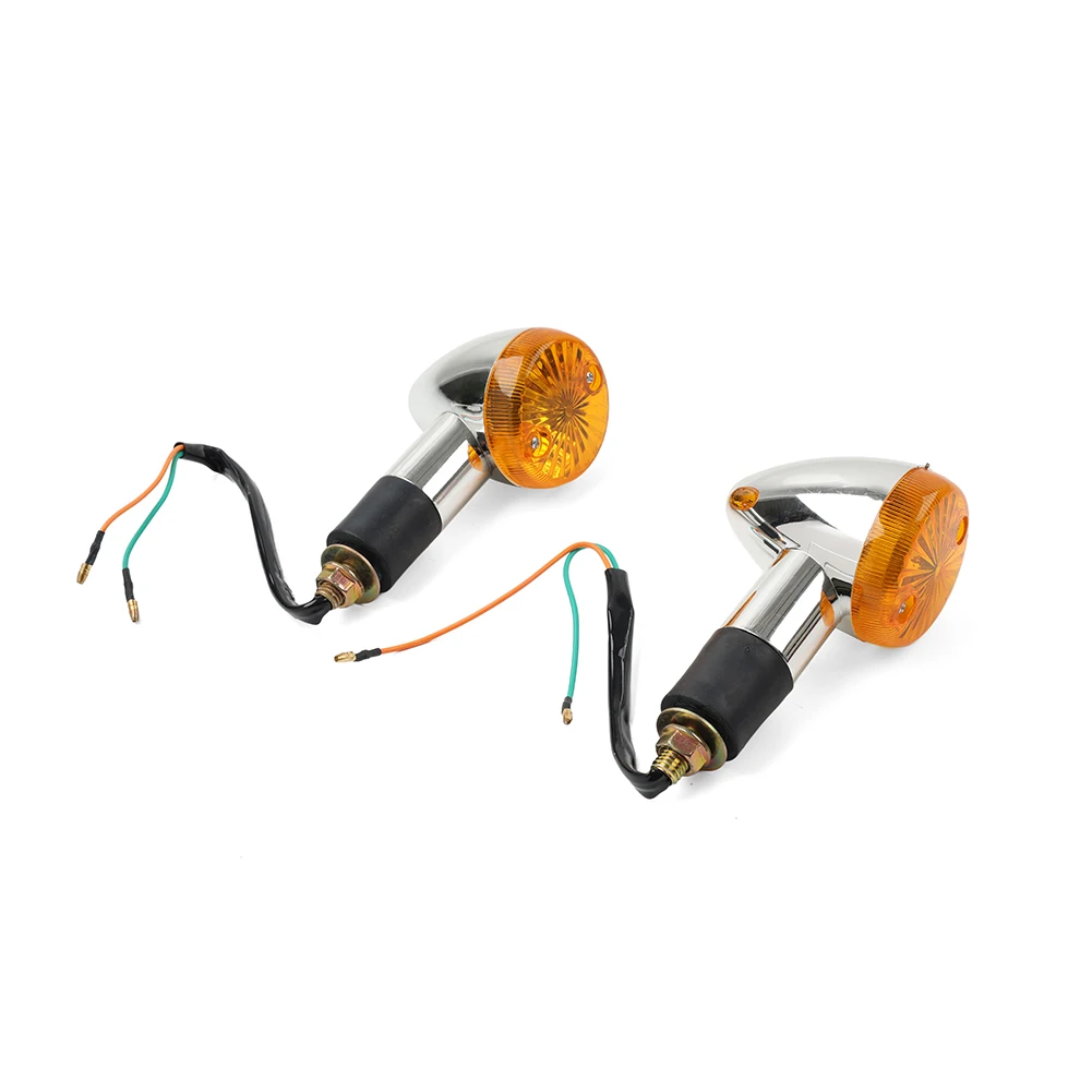 2Pcs Motorcycle Amber Turn Signal Lights 10mm For Suzuki Boulevard C109R C50 C90 S 40 50 83