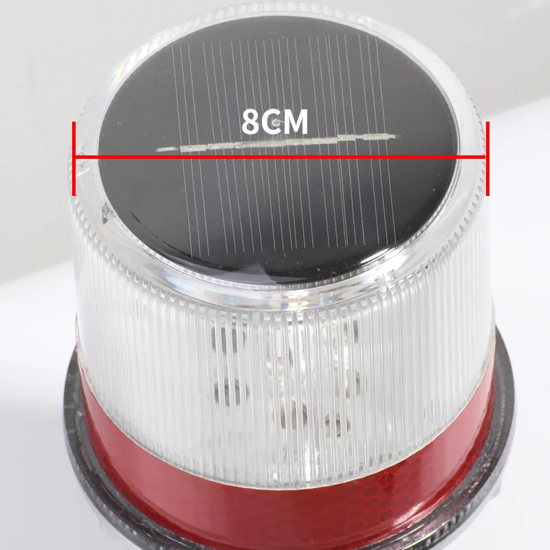 LED Solar Warning Light Solar Energy Charging Road Block Lamp Flashing Circular Waterproof Rainproof Lighting Controlled Traffic