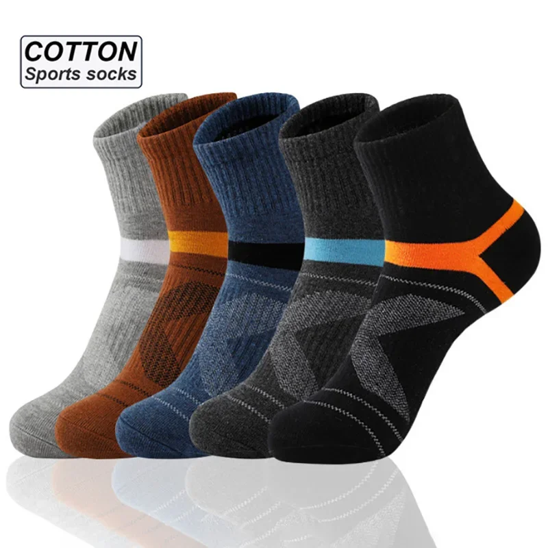 زوج واحد من الجوارب الرياضية للرجال متوسطة الطاقم ماصة للعرق، جوارب مريحة قابلة للتنفس لتدريب كرة السلة، والجري والأنشطة الخارجية