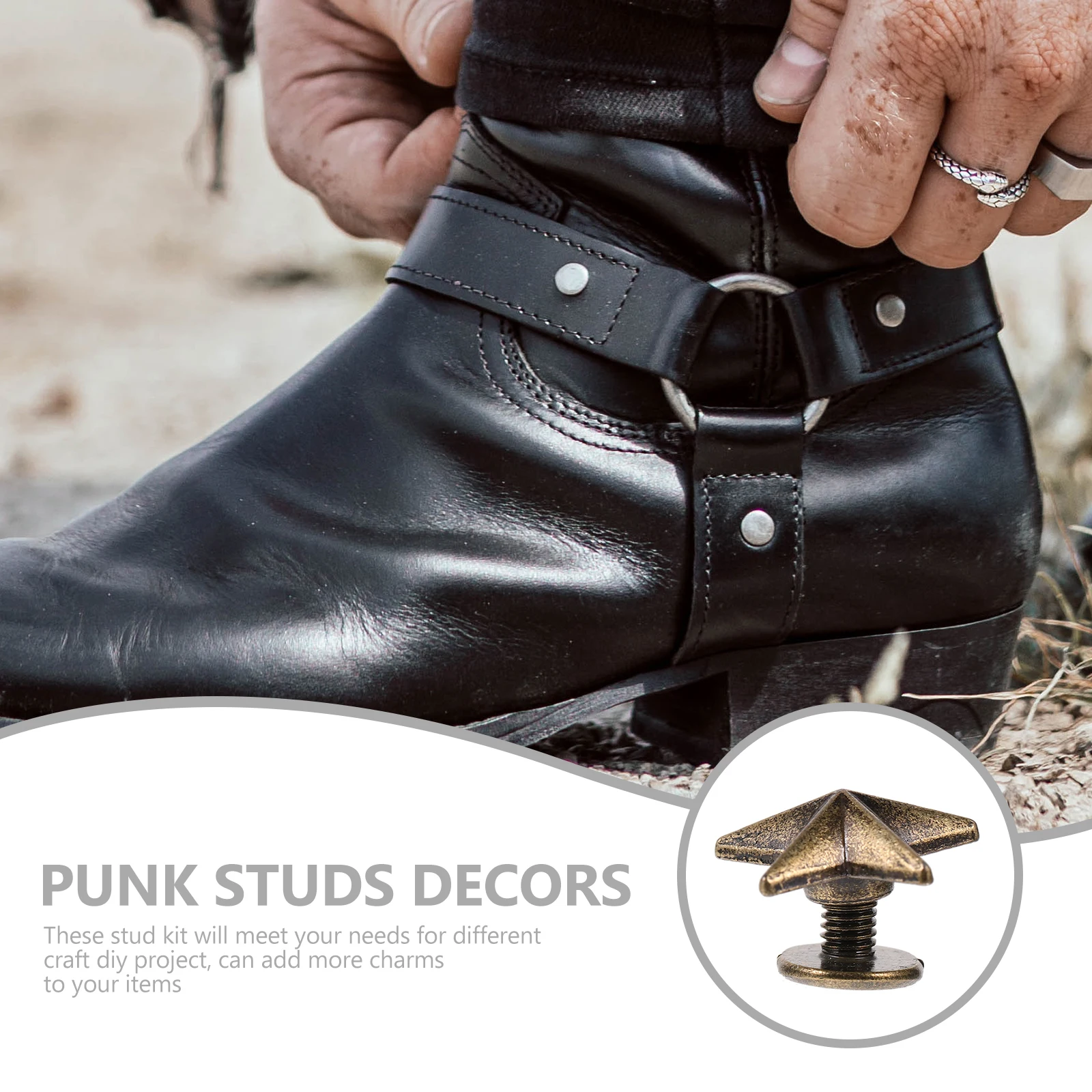 

50pcs Five-pointed Star Rivets 14mm Gun Color Alloy Punk Spikes Kit for Clothing Shoes Hats Belt Bag Decorations
