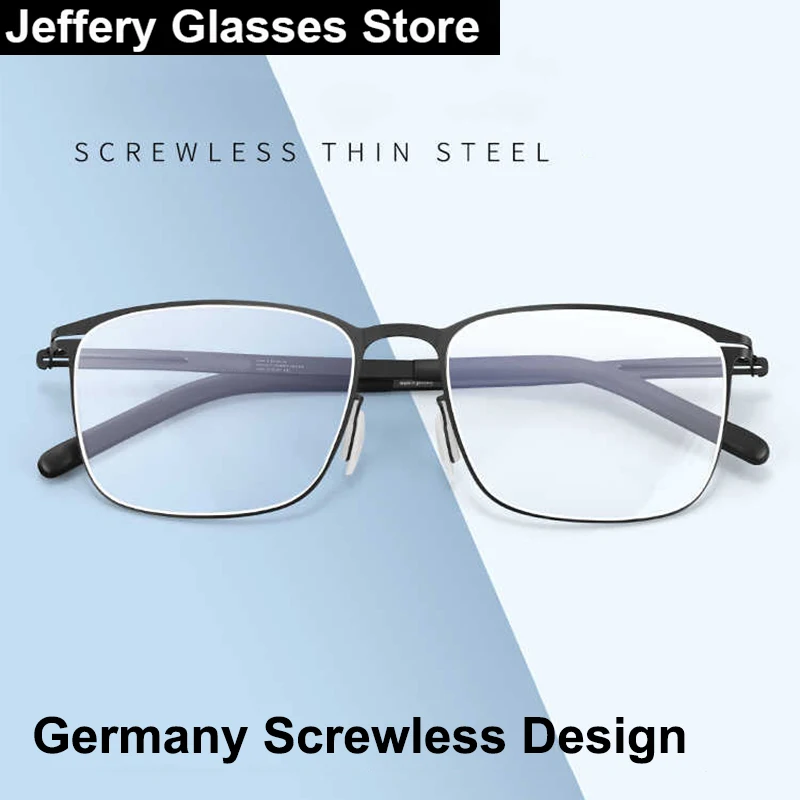 

2024 Germany Screwless Ultralight Square Reading Glasses For Men Women 50 250 Myopia Presbyopia Prescription Eyeglasses