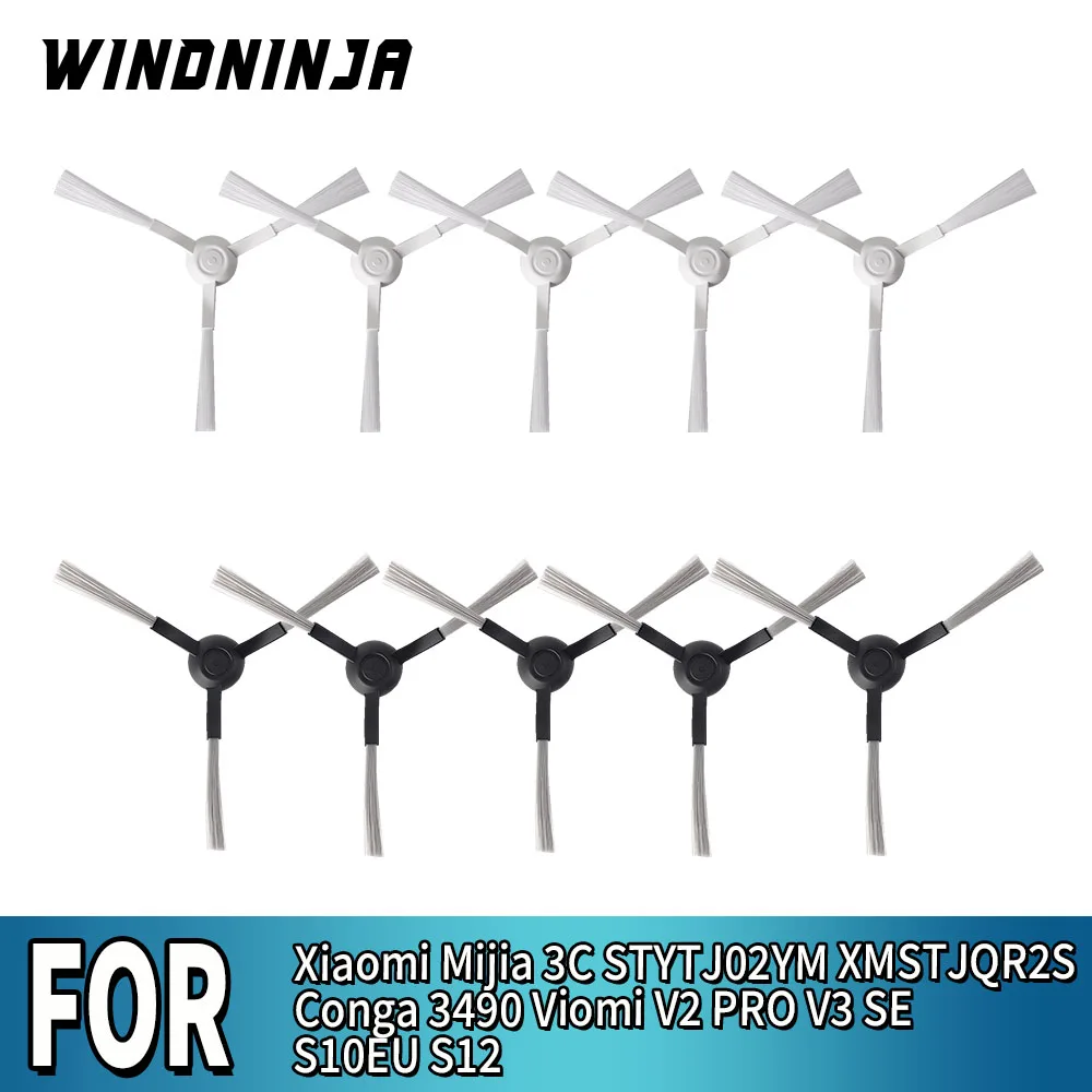 Escova Lateral para Xiaomi Mijia 3C STYTJ02YM XMSTJQR2S, Conga 3490, Viomi V2 PRO V3 SE S10EU S12 - Peças de Reposição