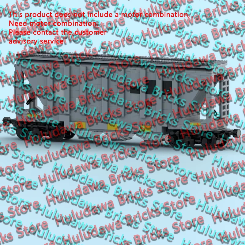 QWERT City Car Model MOC Building Bricks Railway Grey Covered Hopper Modular Technology Children Holiday Gifts Assemble Toy Suit
