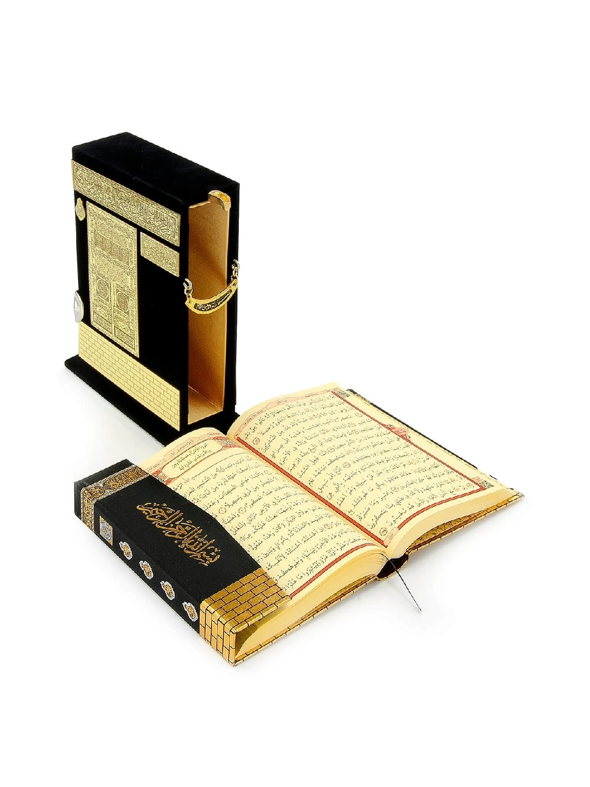 Geschenk Holz Kaaba Design Plexi dekoriert die heilige Koran-Hafiz-Größe