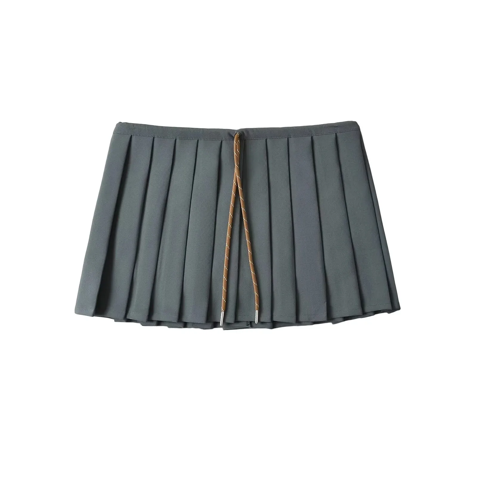 الرجعية الأكاديمية مثير منخفضة الخصر الورك رفع مطوي ort تنورة الصيف فتاة حار التخسيس الساق إطالة ألف خط تنورة ملفوفة #2