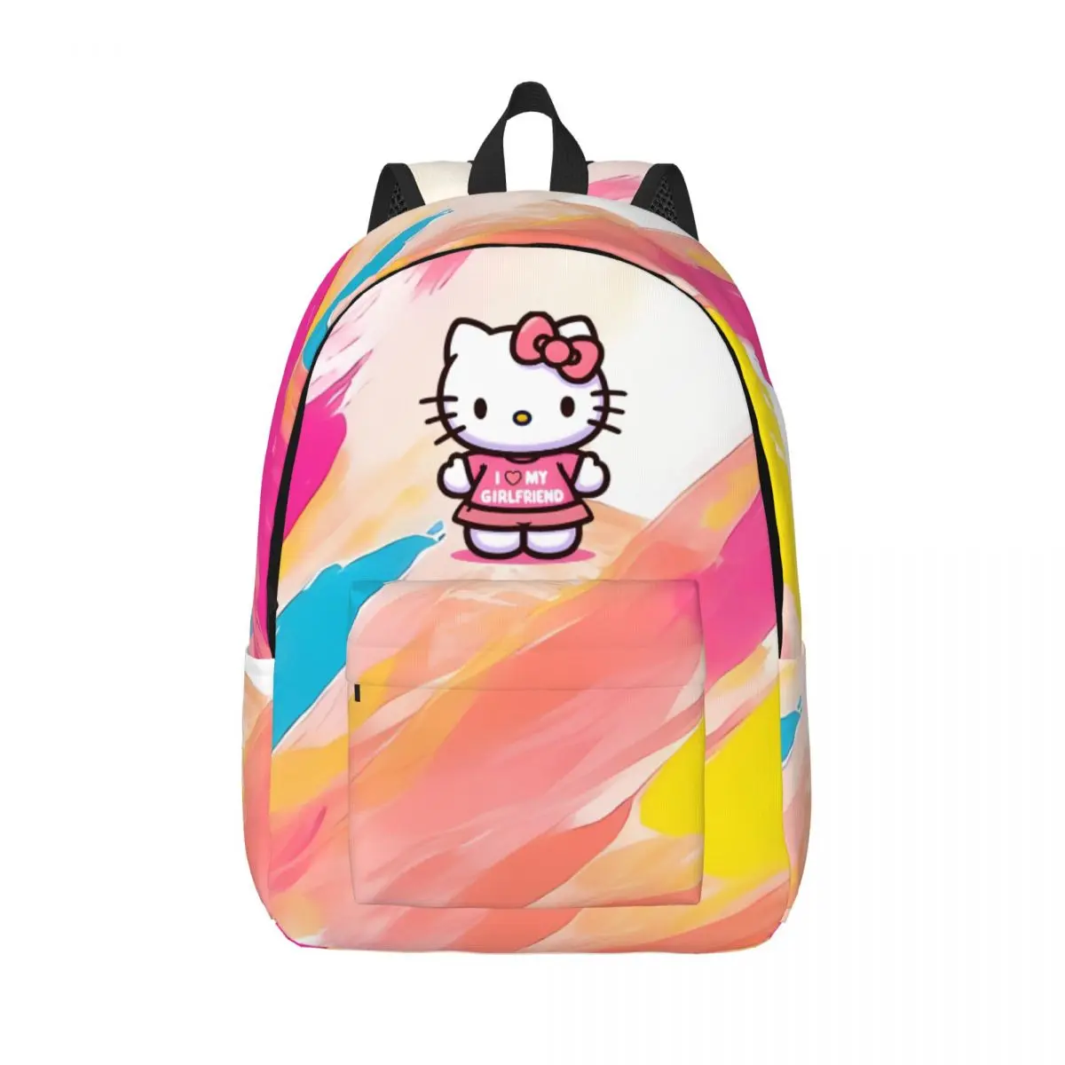 Vibrant Brush Strokes, Dynamic Sence Of Movment Backpack Knapsack Hello Kit-tys Female Casual Weekend Picnic Back To School