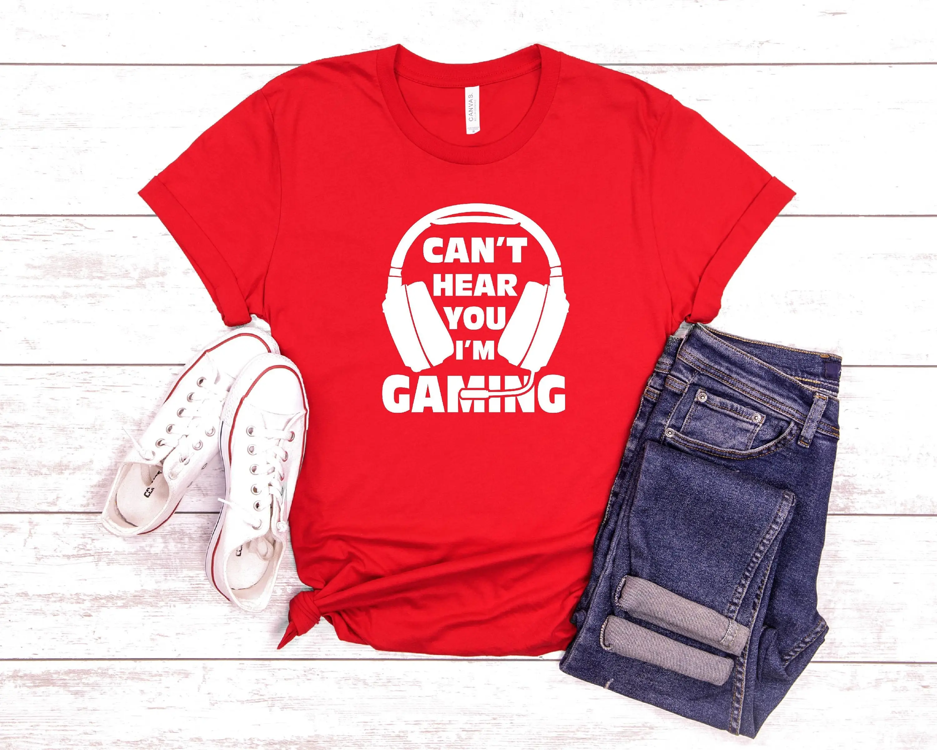 Gaming T Shirt Can'T Hear You I'M Arcade Videogame Video Game Gamer Life