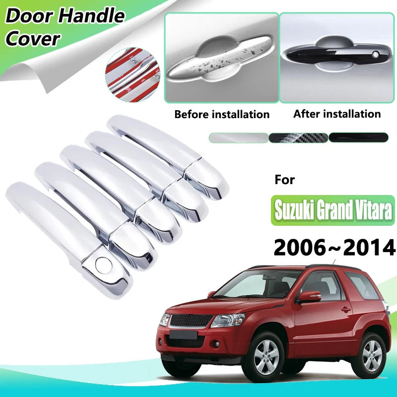 For Suzuki Grand Vitara Grand Nomade Escudo 2006~2014 2006 2007 Chrome Door Handle Front Rear Right Left Styling Auto Accessorie