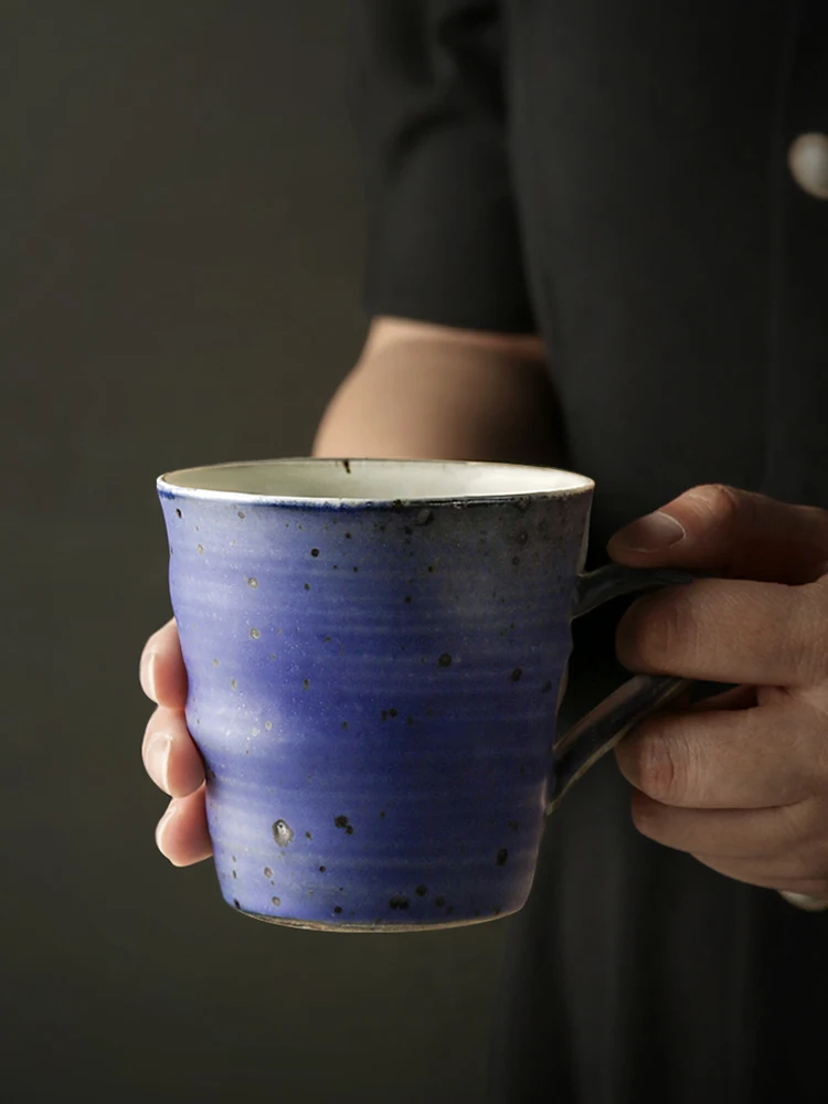 The product can be customized.Japanese hand made rough pottery Coffee cup hand made retro Mug simple household