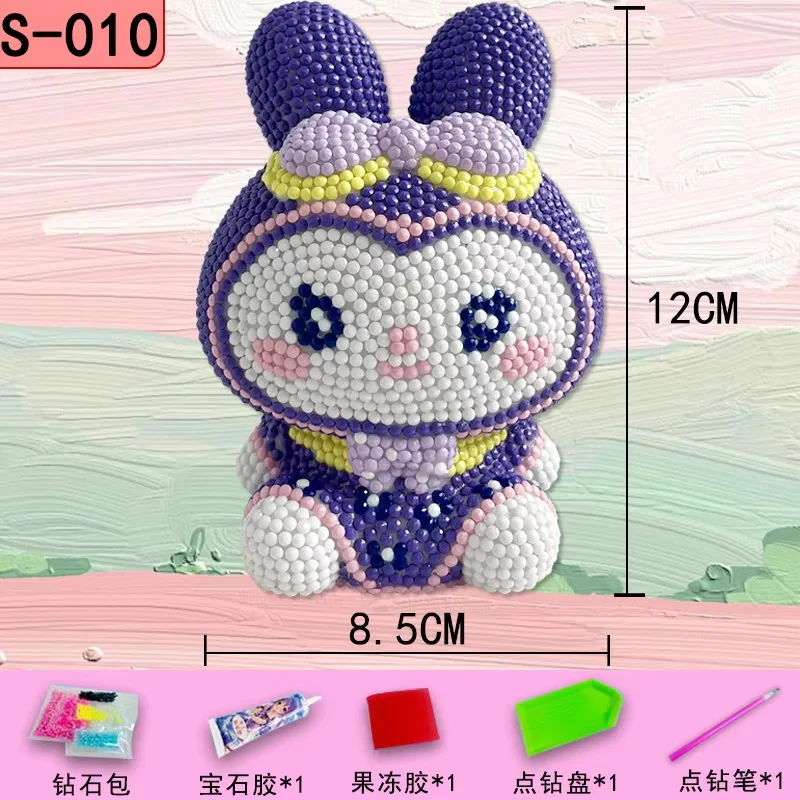 Sanrio banca per bambini artigianato fai da te punto foratura salvadanaio ornamenti adesivo pittura diamante bambola in vinile giocattoli per