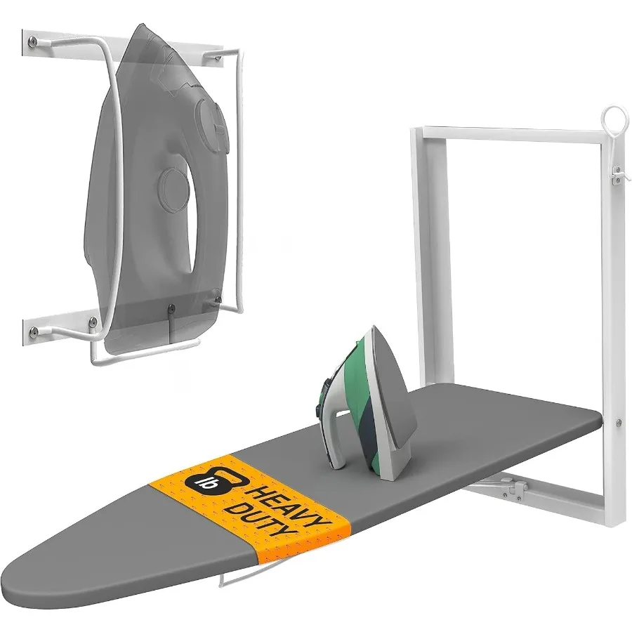 

Wall Mounted Ironing Board with Iron Holder, 36.2" X 12.2" Compact Mount Fold Down Iron Board for Small Spaces, Space Saving wit