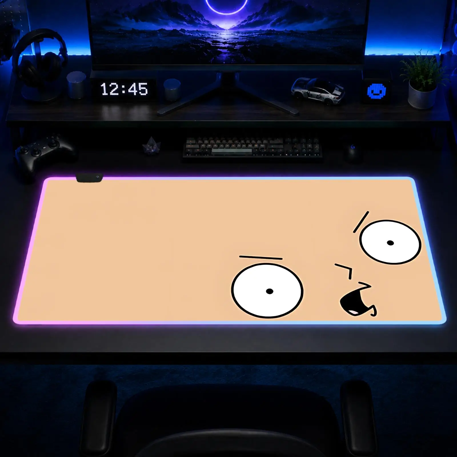

Family Guy Mouse Pad Gaming Anime Mouse Pad XXL RGB Desk Mats LED Table Pads Backlit Rubber Desktop