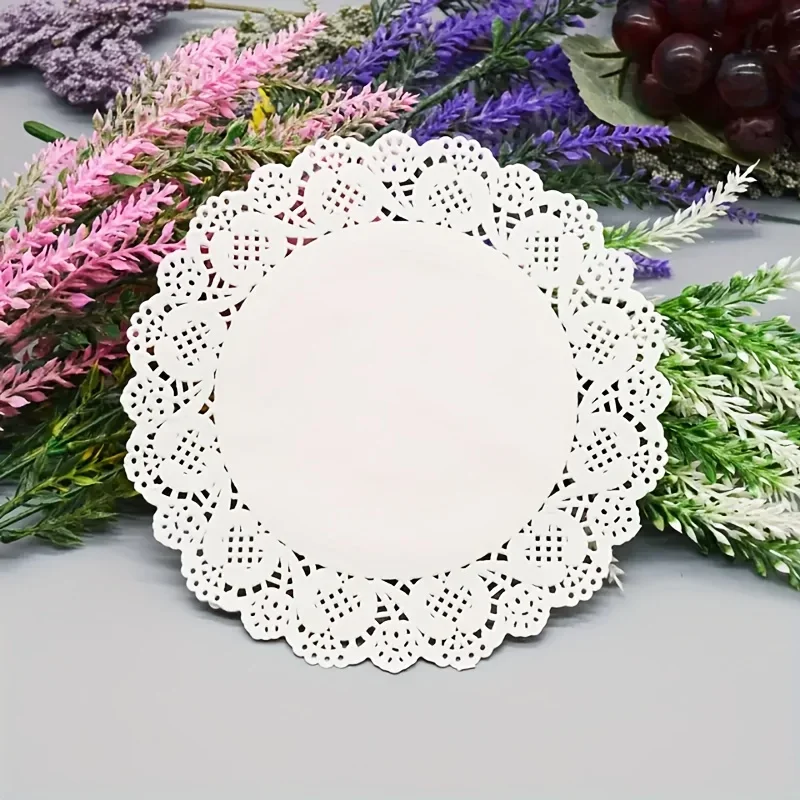 Lace paper pad - Three shapes, highly absorbent, non-sticky, heat-resistant baking paper, suitable for cakes, fried snacks