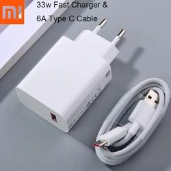 Original Xiaomi 33W Charger EU Fast Turbo Charge Adapter 100Cm Type C Cable For Redmi K50 K40 Mi 10T 12 11 X Pro 10 Lite