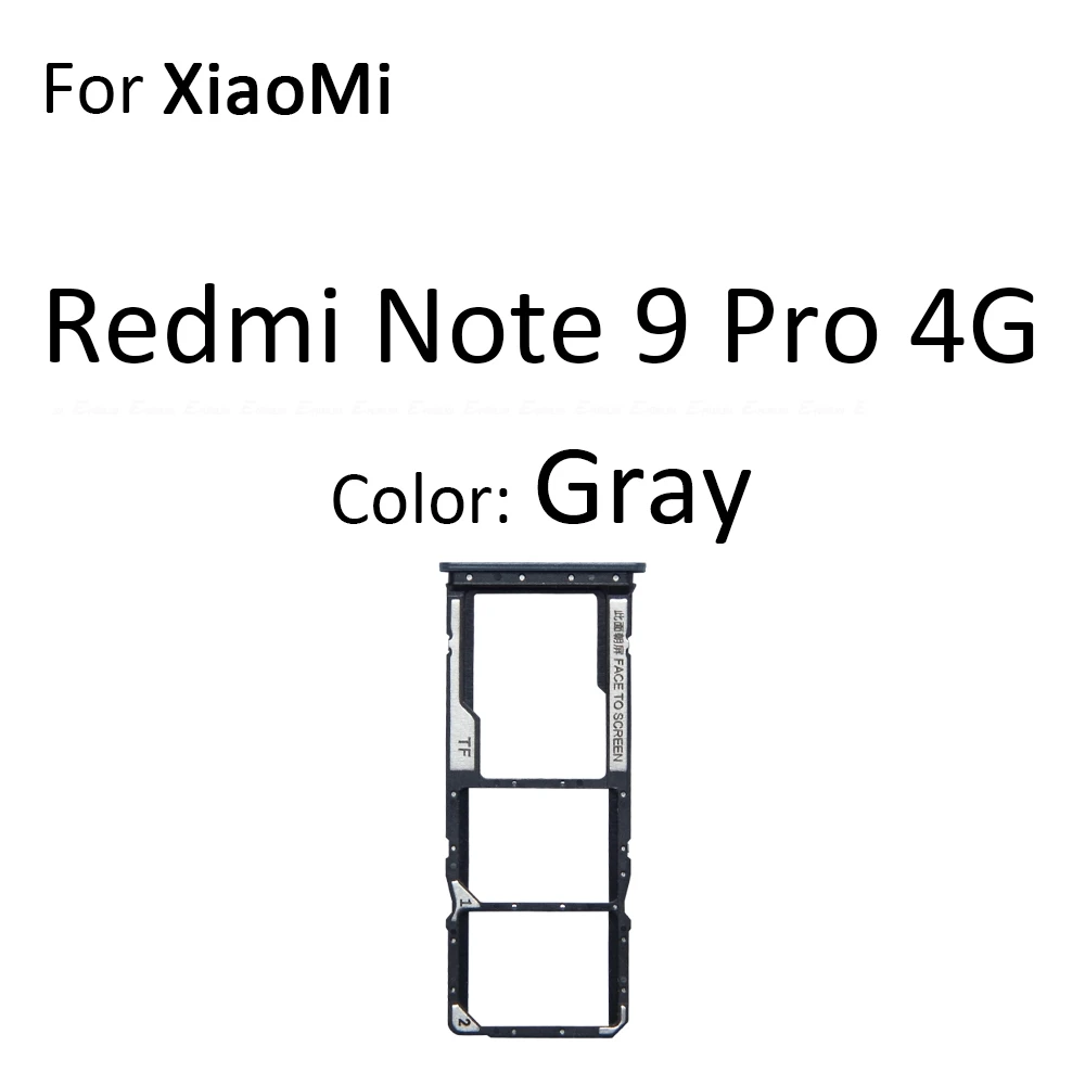 Sim Card Tray Reader Container Connector Socket Holder Slot Adapter For XiaoMi Redmi Note 9 Pro 4G 5G Replacement Parts
