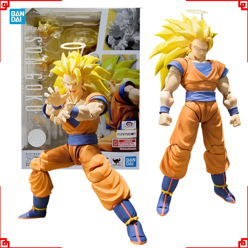 Bandai Dragon Ball figurine SHF Son Goku Saiyan 3 2.0 haute poseabilité objets de collection figurines d'anime jouets pour garçons cadeau