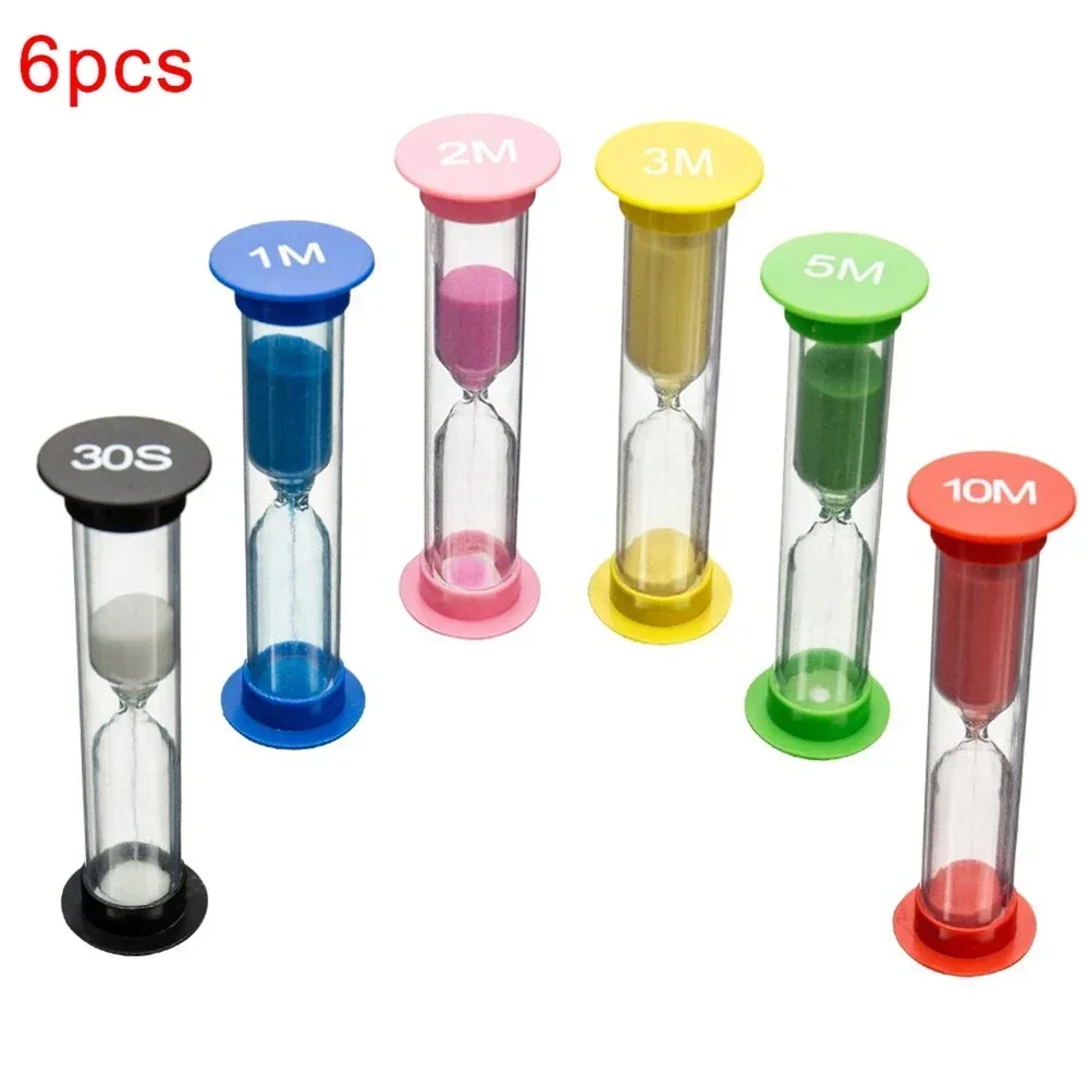 

6 Children 6 Colors Plastic Classroom Game Sand Clock Timer Montessori Toy Hourglass Hourglass Home Decoration Children Toy G L1