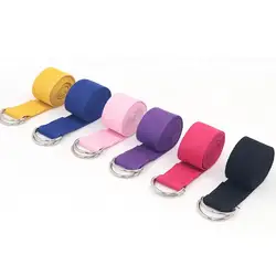 1Pc Yoga Strap For Yoga Pilates Ballet Dance With Adjustable D-Ring Buckle Cotton Yoga Belt For Fitness Daily Stretching