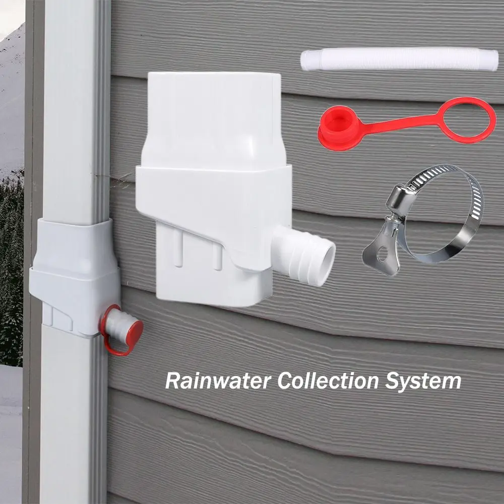 

with Two Water Outlets Downspout Diverter from Gutter with 5FT Hose Easy to Install Rain Barrel Diverter to Collect Rainwater