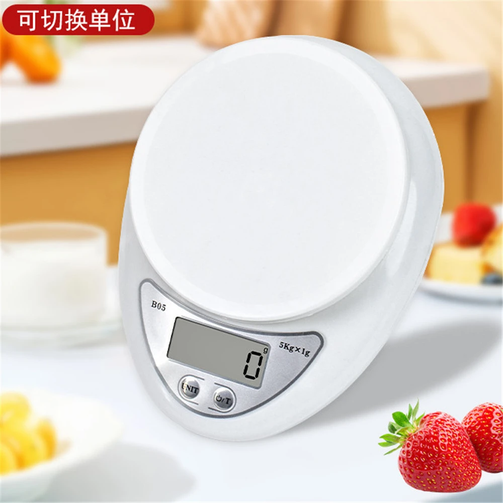 Digital Electronic Scale 5KG/1g Weighing Balance Tools Mini Food Scale Pocket Scale Plastic White Kitchen Coffee Scale