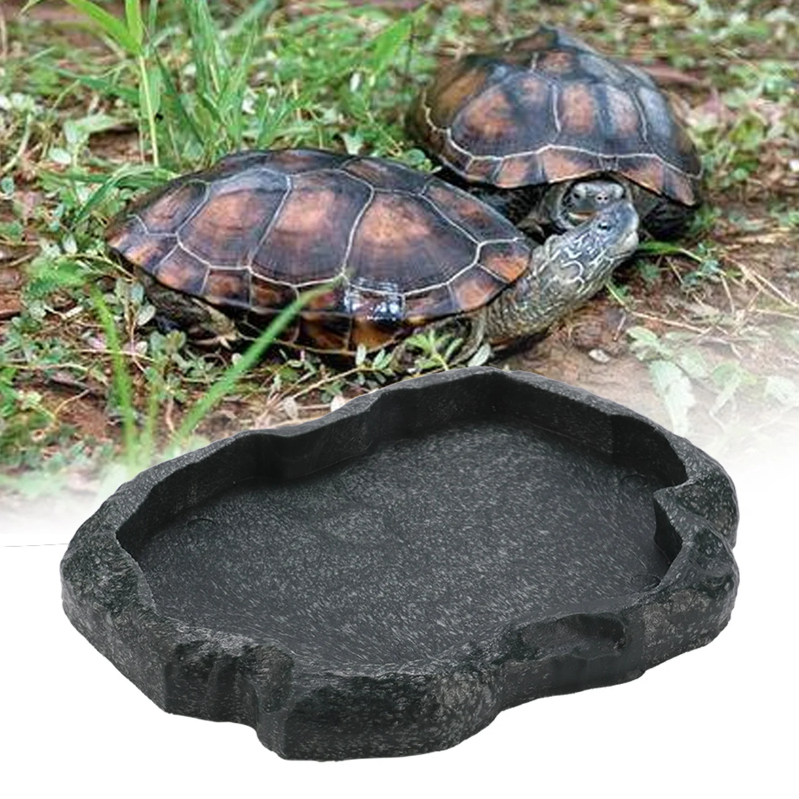 ABS Resin  Reptile Rock Food and Water Dish Feeder Bowl for Tortoise Lizard Reptile Bowl Lizard Feeder Reptile Feeder