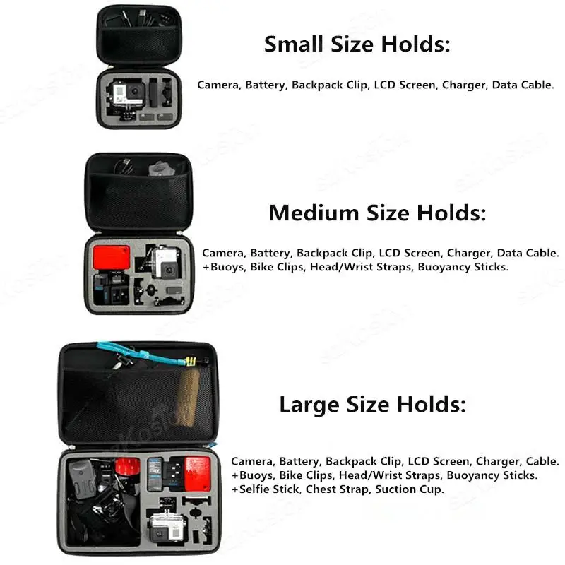 Storage Bag Case For GoPro Hero 13 12 11 10 9 8 7 Black Action Camera Portable EVA Waterproof Protective Case Go Pro Accessories - Image 3