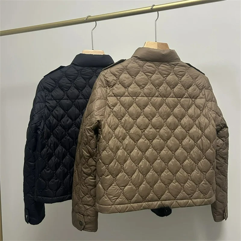 2025年冬 レディース 90%ダックダウンコート ターンダウンカラー パーカー ヴィンテージ 軽量 女性用 ダウンジャケット 暖かいアウター