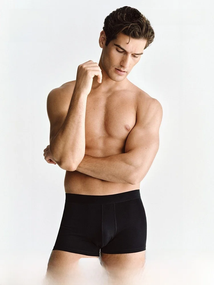 

H&M Men's Cotton Underwear 10-Pack Summer Mid-Waist Comfortable Casual Black Elastic Boxer Briefs 1072556 Home Clothes