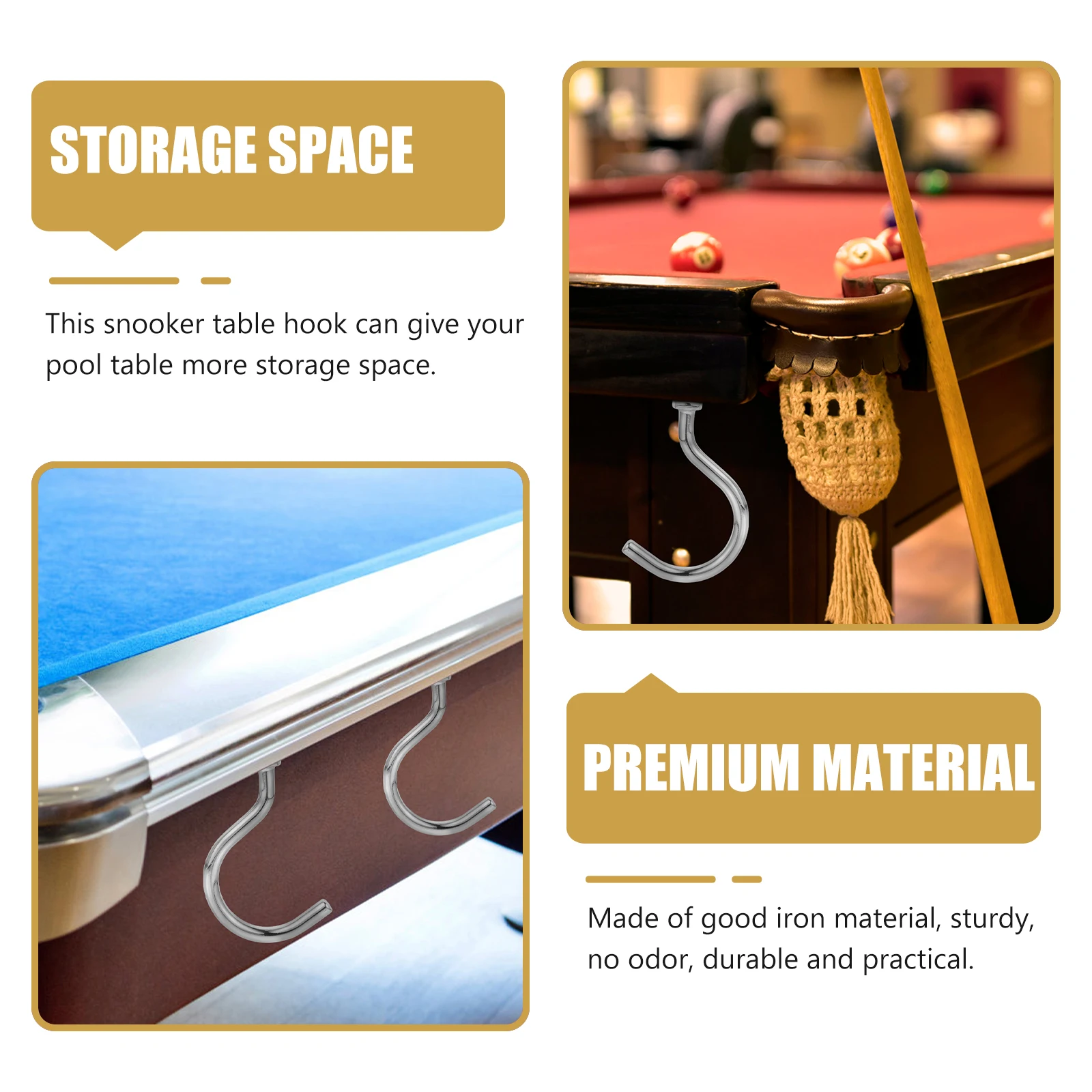 

1 set Pool Table Billiard Cue Hooks Durable Iron Billiard Accessory Easy Storage Snooker Accessories Black Fits Cues Practice