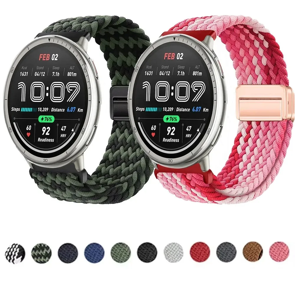 22 mm 20 mm geflochtenes Nylonarmband für Huawei Watch 5 4 GT6/GT5 46 mm Galaxy Watch 7 6 5 4 Magnetschnalle für Amazfit Balance 2 Gürtel