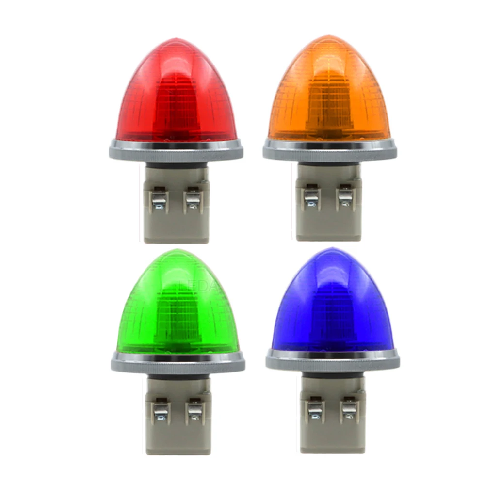 1 pz senza suono disco d'argento N-TX piccole luci di avvertimento LED lampada di allarme stroboscopico rosso giallo verde blu