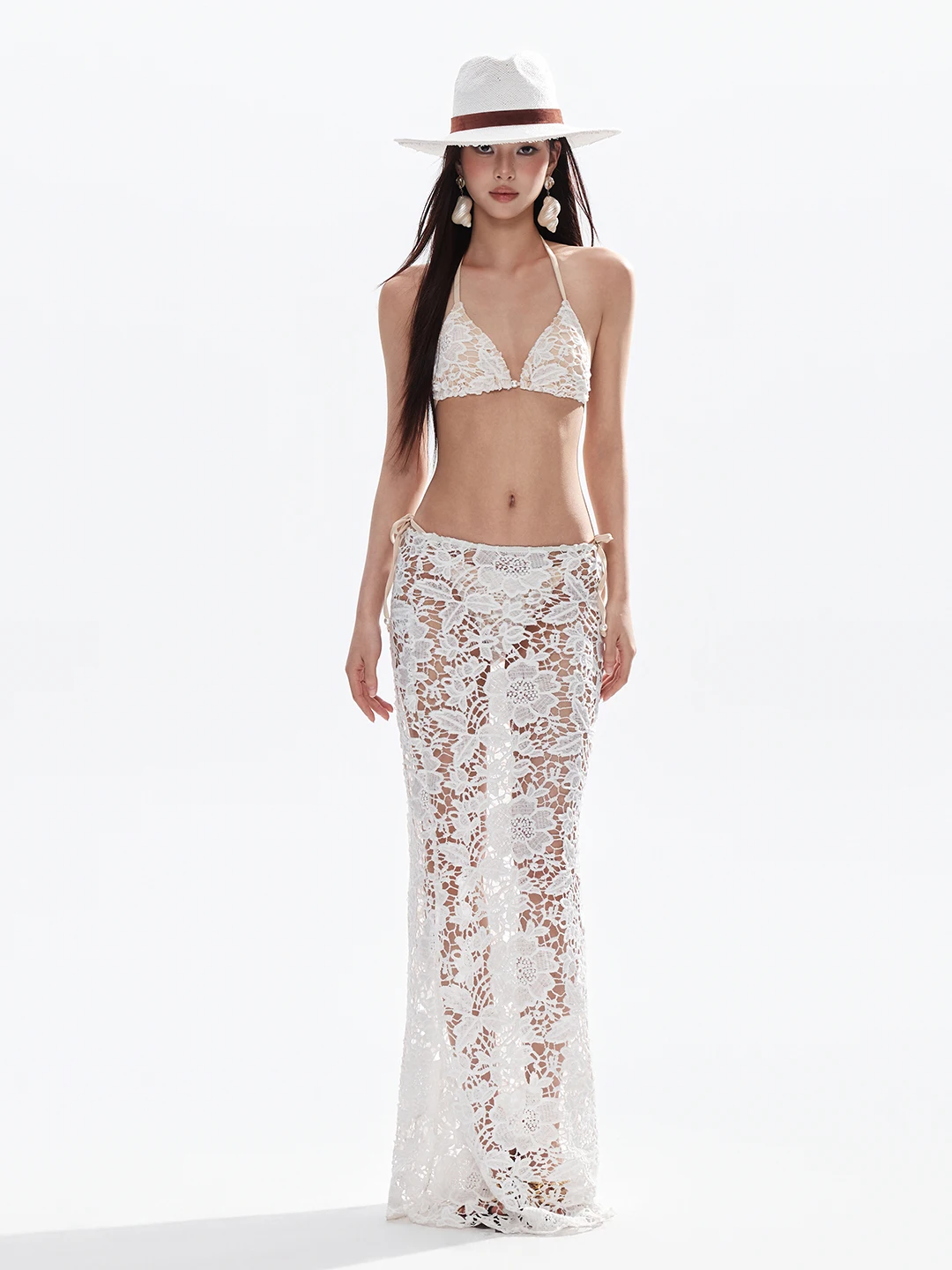 Loka Art 2026 New White Lace Sexy Bikini Women's Swimwear Thermal Spring Gathering Beautiful Holiday Special Edition