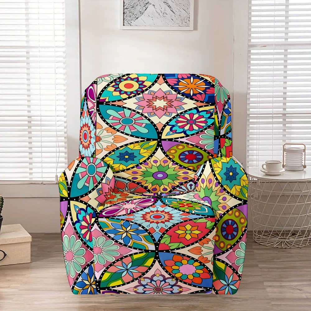 Relaxsessel-Bezug, Bohemian Mandala Druck Stretch-Sofabezug, Dehnbarer Weicher Möbelschutz-Überzug