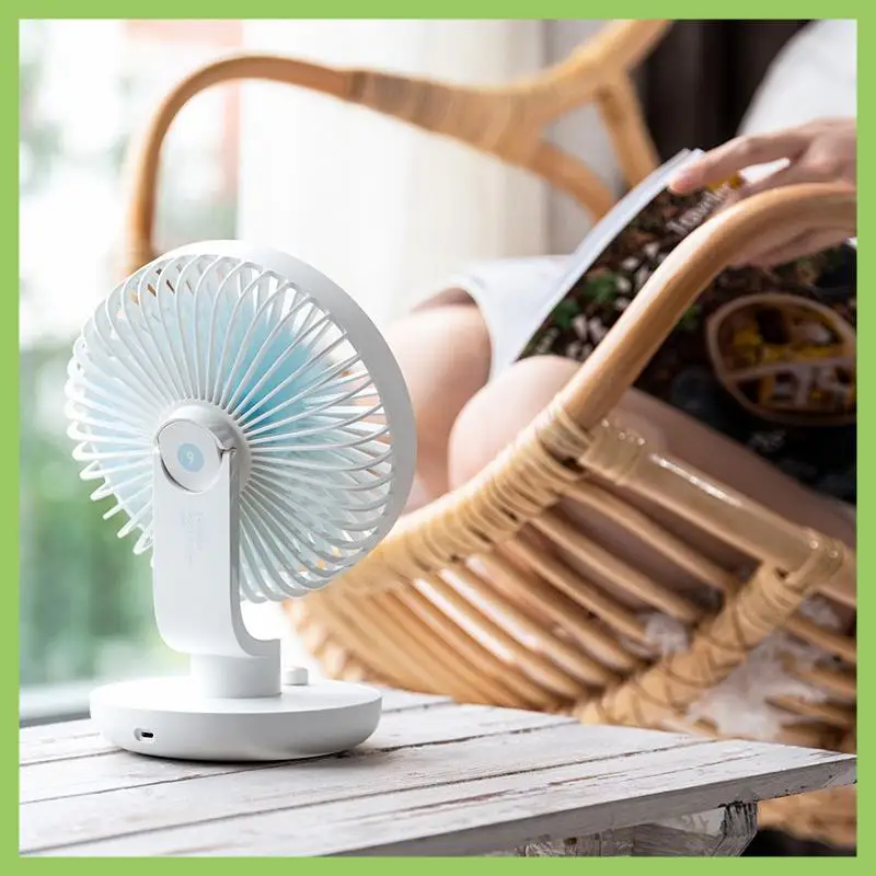 

Usb Charging Portable Handheld Electric Fan Air Conditioner Cooler Cooling Fan Summer Desk Table Automatic Shaking Head Cooling