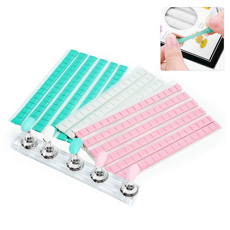 1 Pack Nail Adhesive Glue Clay Stick Removable Reusable Clay Stand Holder Display Tips Nails Art Practice Tools Manicure