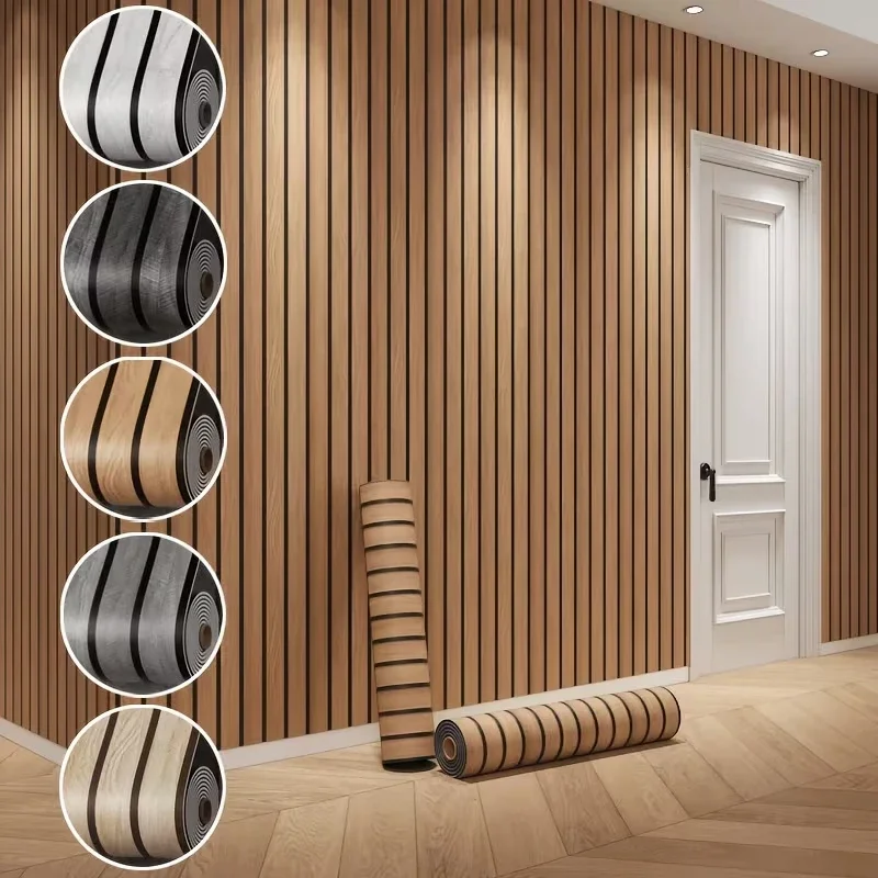 Self-Adhesive Wood Grain Vinyl Wallpaper Perfect for Home Decoration in Living Room Bedrooms Peel and Stick PVC Wall Panels