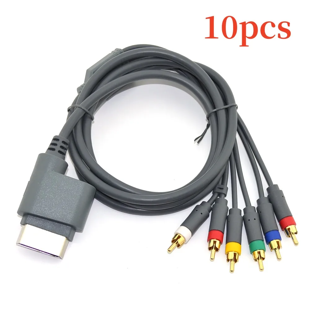 

10pcs 1.8m HDTV Component Composite Cord AV Audio Video Cable for Xbox 360 for XBOX360 Console 6RCA