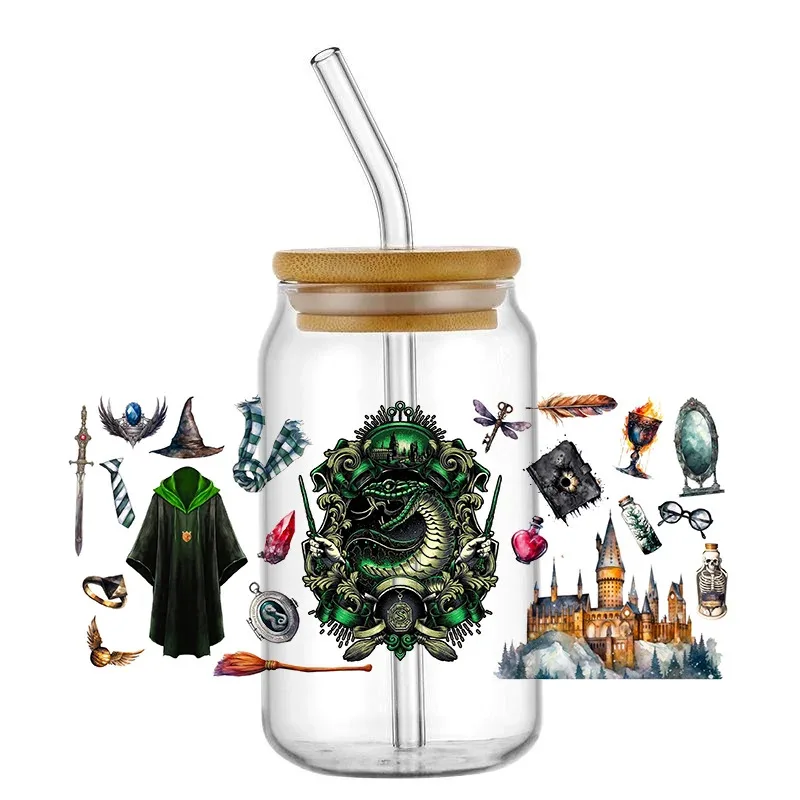 

The New Listing Magic Academy Badge UV DTF 16oz Libbey Cup Wraps Iron On Transfer For Glass Stickers waterproof