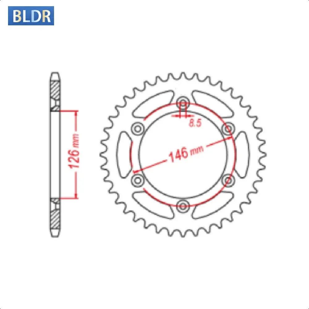 520-42T 42 Tooth Motorcycle Rear Sprocket Gear Wheel For Suzuki DR 250 350 RM125 1992-1996 RM250 RM-Z450 2013 2014 DR 250L